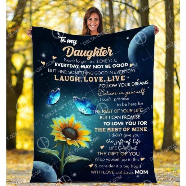 Gift For Daughter Always Follow Your Dream Printed Fleece Blanket - Image 3