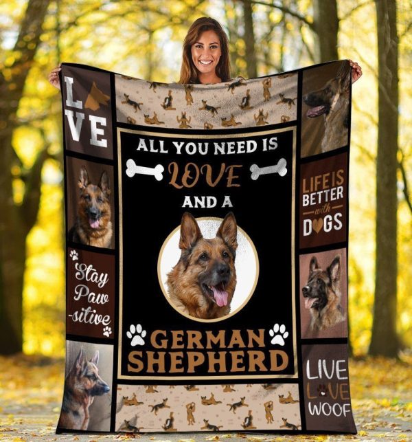 All You Need Is Love And A German Shepherd Dog Fleece Blanket