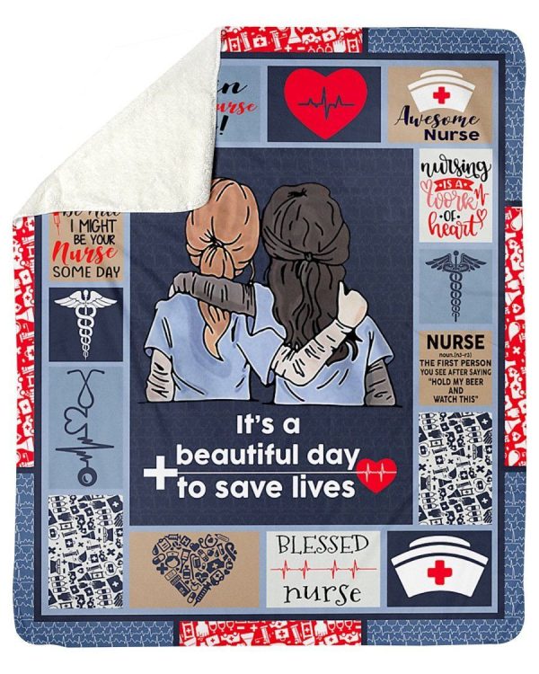 Nurse Save Lives Gift For Nurse Fleece Blanket Sherpa Blanket