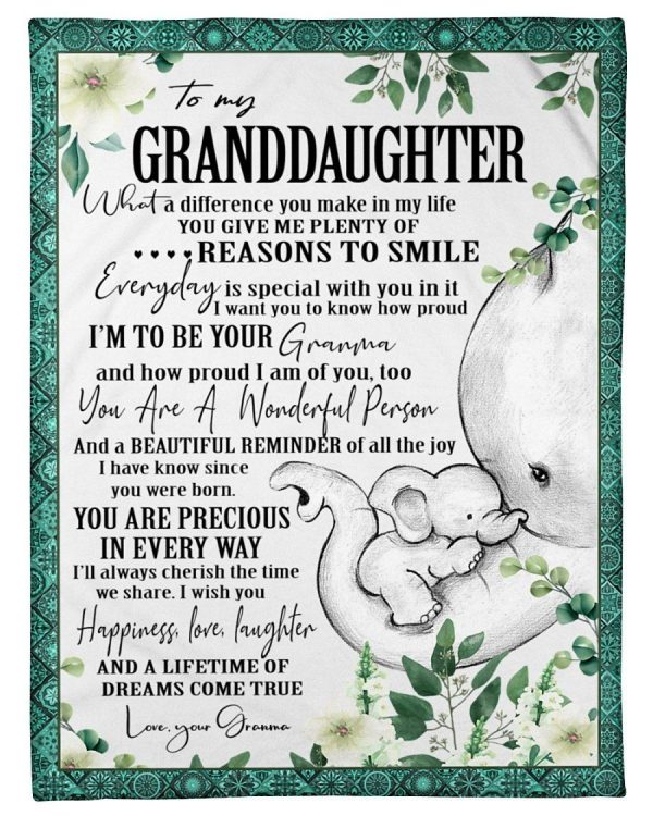 Elephant Lovely Message From Granma Gifts For Granddaughters Fleece Bl - Image 2