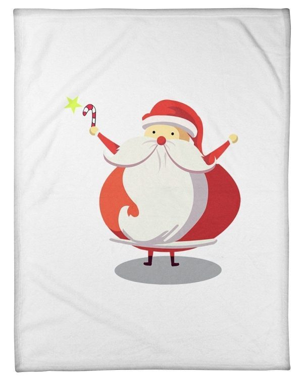 Cute Santa Claus Orange Fleece Blanket Fleece Blanket