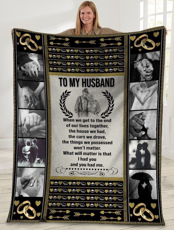 When We Get To The End Husband And Wife Holding Hand Fleece Blanket