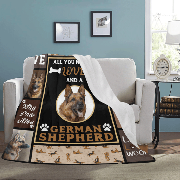 All You Need Is Love And A German Shepherd Dog Fleece Blanket - Image 3