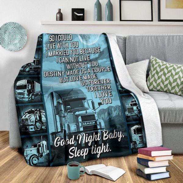 I Didn't Marry You So I Could Live With You Truck Driver Fleece Blanke - Image 4