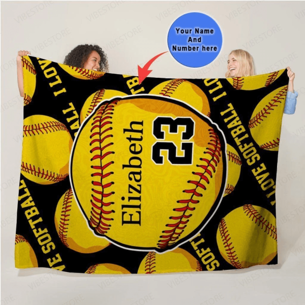 Custom Sofball Blanket - Image 2