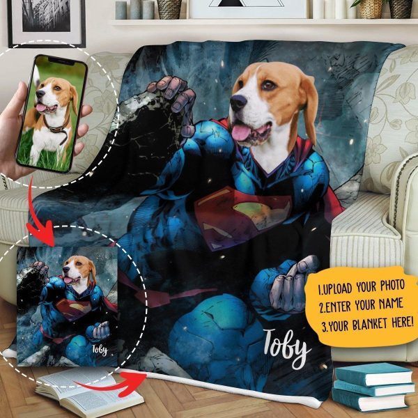 Super Dog Christmas Gift For Dog Lover Fleece Blanket - Image 4