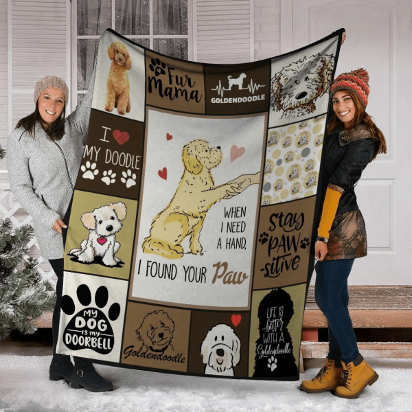 When I Needed A Hand Goldendoodle Dog Fleece Blanket - Image 2