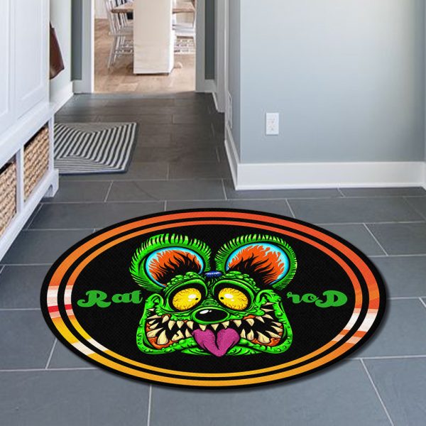 Rat Rod Rat Fink Round Mat Round Floor Mat Room Rugs Carpet Outdoor Rug Washable Rugs - Image 2