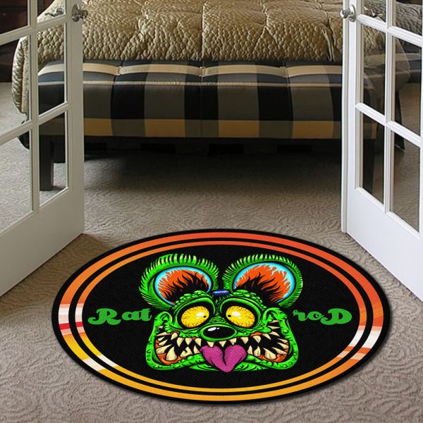 Rat Rod Rat Fink Round Mat Round Floor Mat Room Rugs Carpet Outdoor Rug Washable Rugs - Image 3