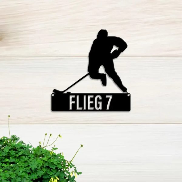 Personalized Hockey Player Metal Sign With Led Lights, Hockey Metal Wa - Image 4