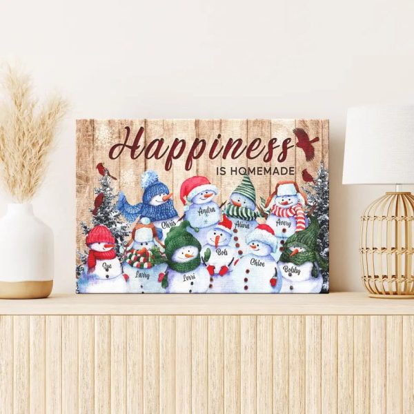 Personalized Canvas Prints Custom Name - Happiness Is Homemade Dem Canvas