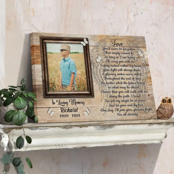 Personalized Canvas Prints, Custom Photos, Sympathy Gifts, Memorial Gifts, Remembrance Gifts, Gifts For Loss Of Son Dem Canvas - Image 2