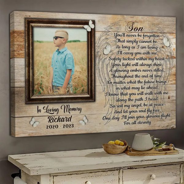 Personalized Canvas Prints, Custom Photos, Sympathy Gifts, Memorial Gifts, Remembrance Gifts, Gifts For Loss Of Son Dem Canvas - Image 3