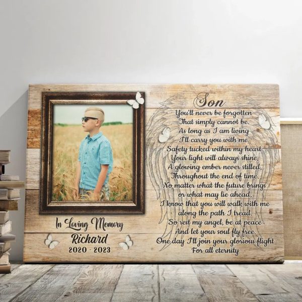 Personalized Canvas Prints, Custom Photos, Sympathy Gifts, Memorial Gifts, Remembrance Gifts, Gifts For Loss Of Son Dem Canvas - Image 5