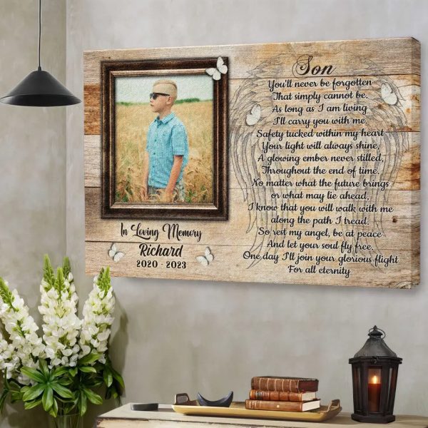 Personalized Canvas Prints, Custom Photos, Sympathy Gifts, Memorial Gifts, Remembrance Gifts, Gifts For Loss Of Son Dem Canvas