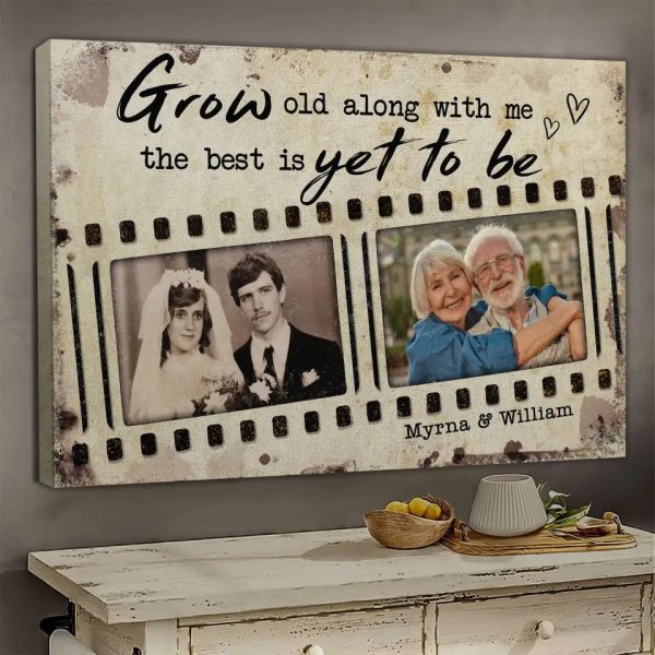 Personalized Canvas Prints, Custom Photo, Gift For Couples, Anniversary Gift, Grow Old Along With Me Dem Canvas - Image 8