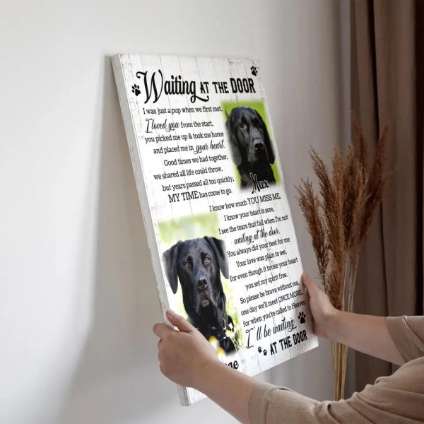 Personalized Canvas Prints, Custom Photo, Pet Memorial Gifts, Custom Two Pet Photo, Dog Loss Gifts, Remembrance Gifts, Waiting At The Door Dem Canvas - Image 3