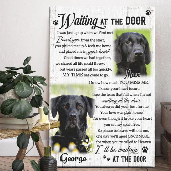 Personalized Canvas Prints, Custom Photo, Pet Memorial Gifts, Custom Two Pet Photo, Dog Loss Gifts, Remembrance Gifts, Waiting At The Door Dem Canvas - Image 4