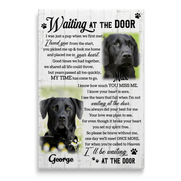 Personalized Canvas Prints, Custom Photo, Pet Memorial Gifts, Custom Two Pet Photo, Dog Loss Gifts, Remembrance Gifts, Waiting At The Door Dem Canvas - Image 5