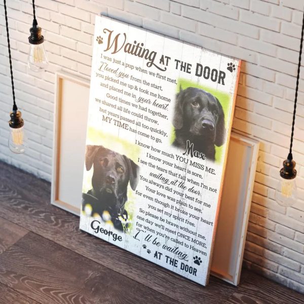 Personalized Canvas Prints, Custom Photo, Pet Memorial Gifts, Custom Two Pet Photo, Dog Loss Gifts, Remembrance Gifts, Waiting At The Door Dem Canvas - Image 7