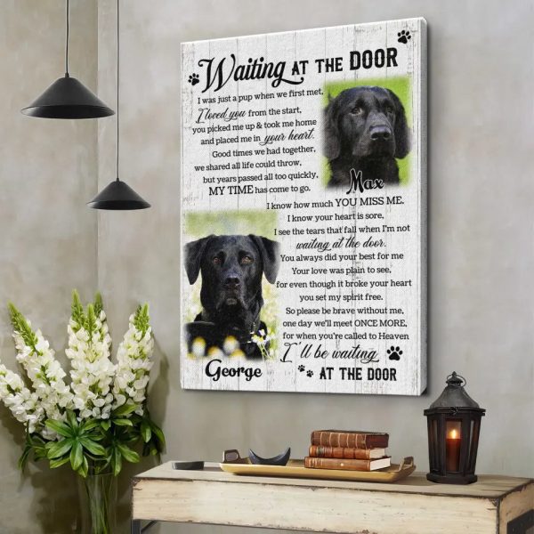 Personalized Canvas Prints, Custom Photo, Pet Memorial Gifts, Custom Two Pet Photo, Dog Loss Gifts, Remembrance Gifts, Waiting At The Door Dem Canvas - Image 8