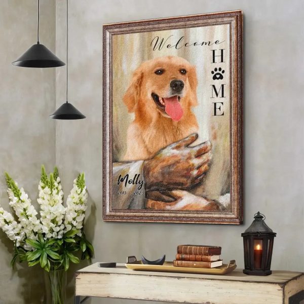 Custom Canvas Prints Personalized Memorial Pet Photo Gift Safe In Jesus's Arms Wall Art DemCanvas - Image 5