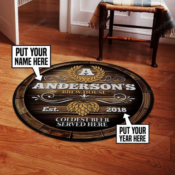 Personalized Brew House Living Room Round Mat Circle Rug - Image 2