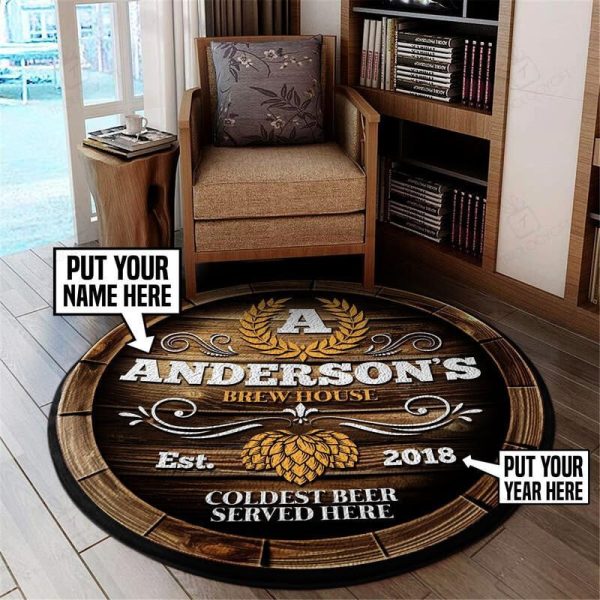 Personalized Brew House Living Room Round Mat Circle Rug