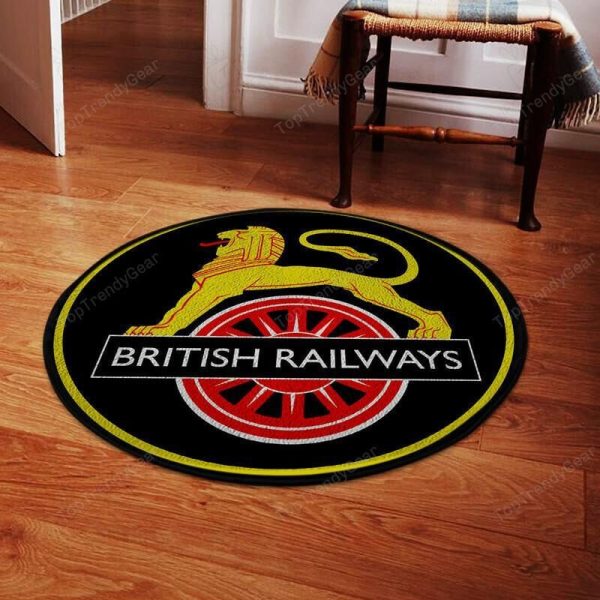 British Railways Reproduction Railroad Living Room Round Mat Circle Rug - Image 2