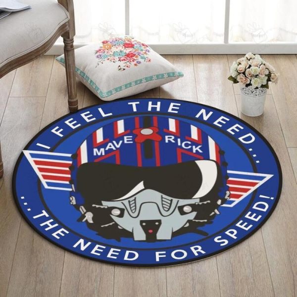 Aircraft Living Room Round Mat Circle Rug Top Gun Maverick