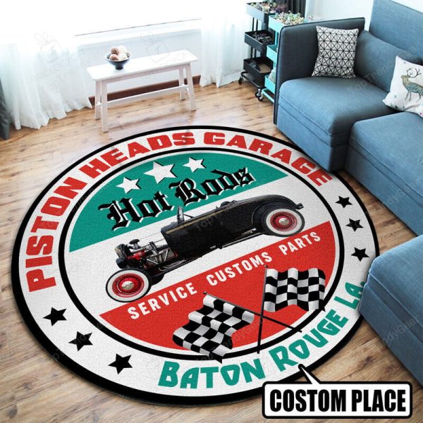 Personalized Piston Heads Garage Round Mat Round Floor Mat Room Rugs Carpet Outdoor Rug Washable Rugs - Image 2