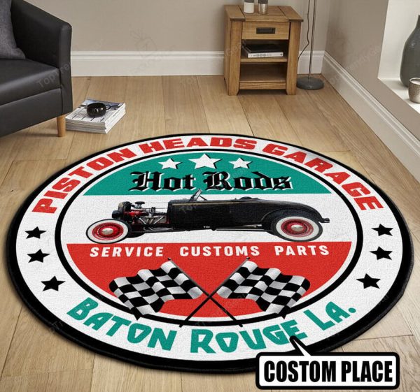 Personalized Piston Heads Garage Round Mat Round Floor Mat Room Rugs Carpet Outdoor Rug Washable Rugs - Image 3