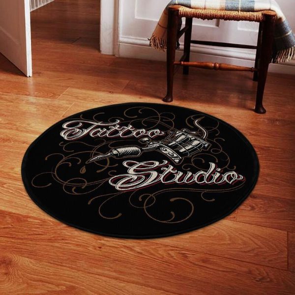 Tattoo Studio Round Mat Round Floor Mat Room Rugs Carpet Outdoor Rug Washable Rugs - Image 2