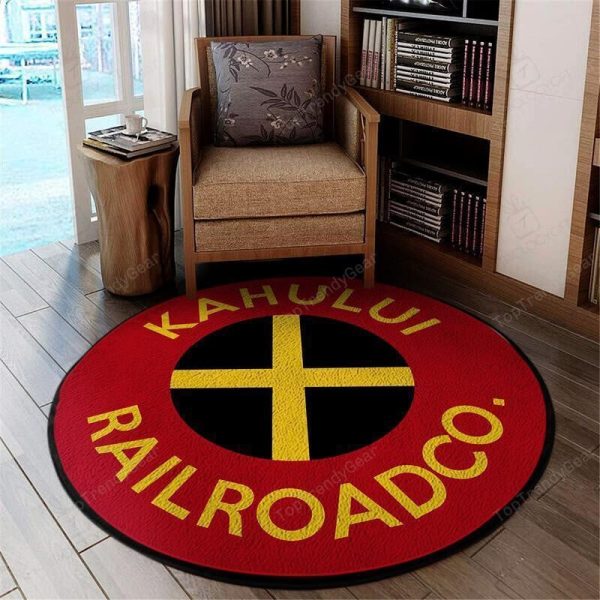 Kahului Round Mat Kahului Railroad Round Floor Mat Room Rugs Carpet Outdoor Rug Washable Rugs - Image 2