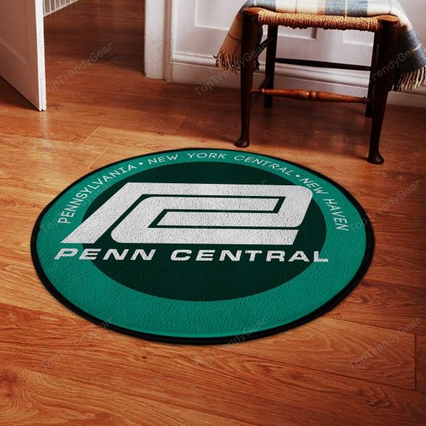 Pcr Round Mat Penn Central Railroad Round Floor Mat Room Rugs Carpet Outdoor Rug Washable Rugs - Image 2