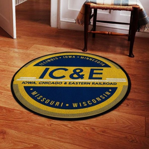 Ice Round Mat Ice Iowa Chicago & Eastern Railroad Round Floor Mat Room Rugs Carpet Outdoor Rug Washable Rugs