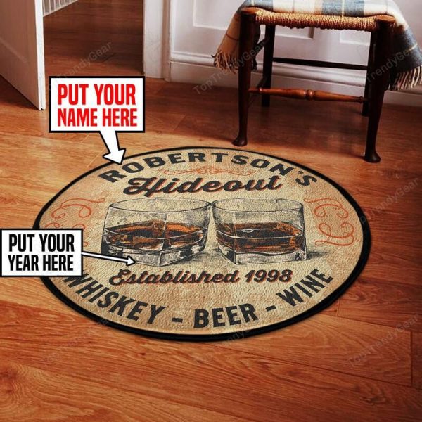 Personalized Hide Out Round Mat Round Floor Mat Room Rugs Carpet Outdoor Rug Washable Rugs - Image 2