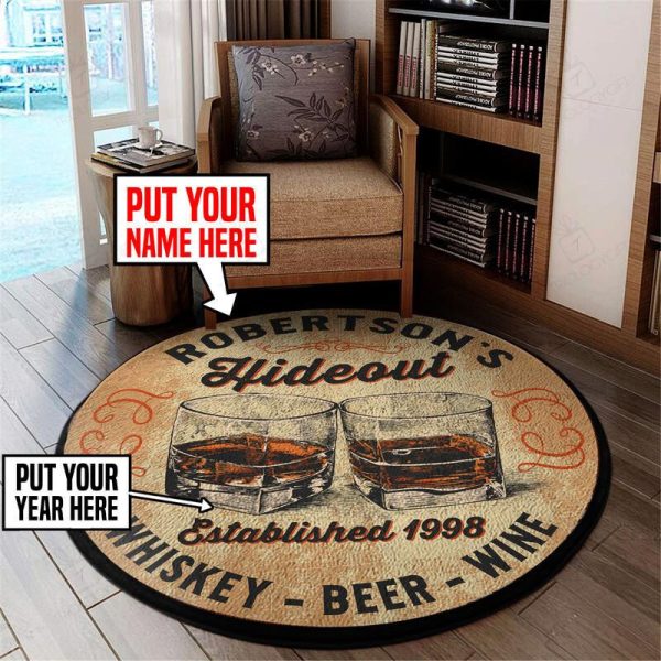 Personalized Hide Out Round Mat Round Floor Mat Room Rugs Carpet Outdoor Rug Washable Rugs