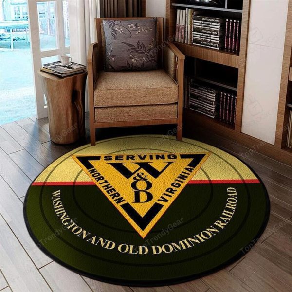 Wnod Round Mat Washington & Old Dominion Railway Round Floor Mat Room Rugs Carpet Outdoor Rug Washable Rugs - Image 2