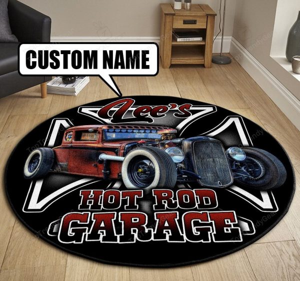 Personalized Rat Fink Hot Rod Shop Round Mat Round Floor Mat Room Rugs Carpet Outdoor Rug Washable Rugs - Image 2