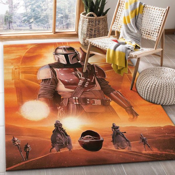 Mandalorian Baby Yoda Ver30 Rug Us Gift Decor Rectangle Area Rugs Carpet For Living Room, Bedroom, Kitchen Rugs, Non-Slip Carpet Rp121720 Print